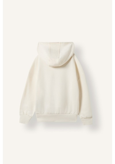Defacto Oversize Kapüşonlu Ayıcık Baskılı Sweatshirt Kız Çocuk I3608a826wner98 Ekru-er98