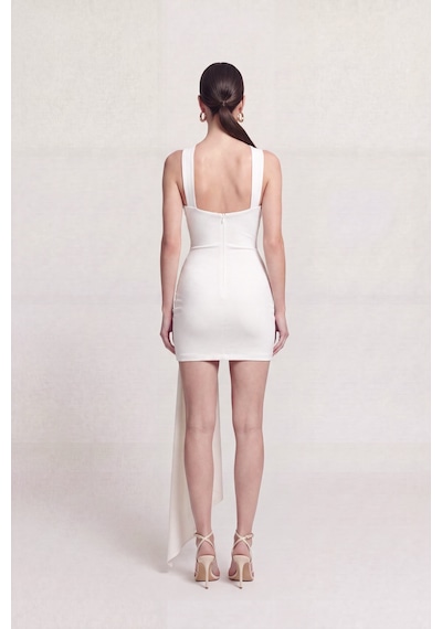 Holly Lolly Halter Yaka Aksesuarlı Mini Lilian Elbise Beyaz