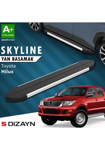 S-dizayn Toyota Hilux 7 Skyline Aluminyum Yan Basamak 203 Cm 2006-2015 A+ Kalite