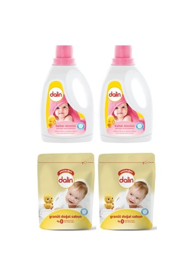 Çamaşır Yumuşatıcısı Bahar Ninnisi 1500 Ml X2 + Dalin Granül Sabun Toz Deterjan 500 Gr X2 Diğer