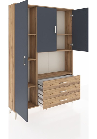 Arges Dolap 6 Raflı 3 Çekmeceli 3 Kapaklı 132x30x195 Çam-antrasit/çam Antrasıt/atlas Çam Arges Dolap 6 Raflı 3 Çekmeceli 3 Kapaklı 132x30x195 Çam-antrasit/çam Antrasıt/atlas Çam