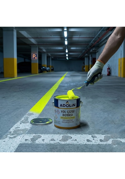 Adolin Florasan Soğuk Yol Çizgi Boyası Ral 1026 Sarı 875 Mg - Yüksek Görünürlüklü
