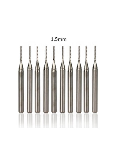 Tungsten Karbür Pcb Kesme Cnc Freze Ahşap İşleme 1.5mm 10 Adet