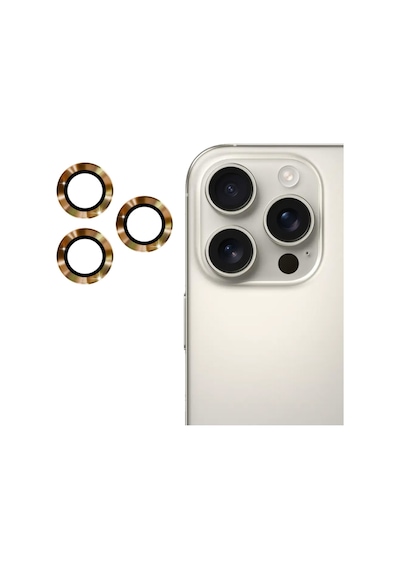 Apple Uyumlu iPhone 16 Pro / 16 Pro Max Alüminyum Seri Kamera Lens Koruyucu Gold Gold