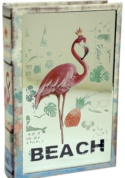 Kutu Kitap Aynalı Flamingo Dekoratiif Hediyelik
