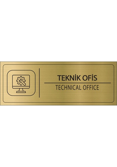 Mayeka Teknik Ofis İsimlik Altın Metal Kapı İsimliği Levhası Yönlendirme Tabelası