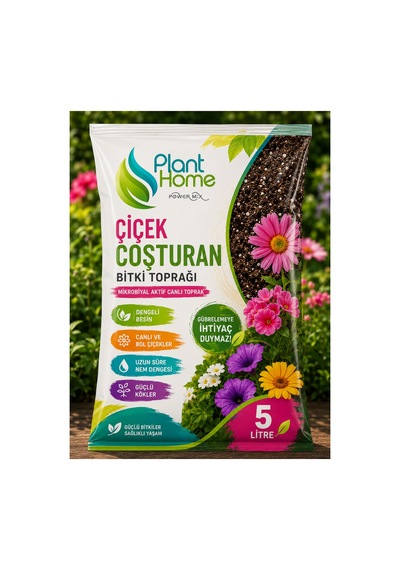 Çiçek Coşturan Bitki Toprağı 5 Litre Mikrobiyal Aktif Canlı Toprak Cocopeat Perlit Pomza İçerikli Diğer