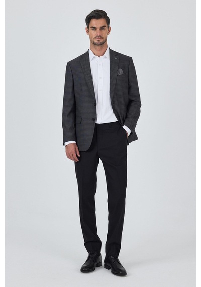 İmza Koyu Antrasit Mono Yaka Bez Ayağı Tam Astar Esnek 4 Drop Comfort Fit Classic Ceket 1002250157 Koyu Antrasit