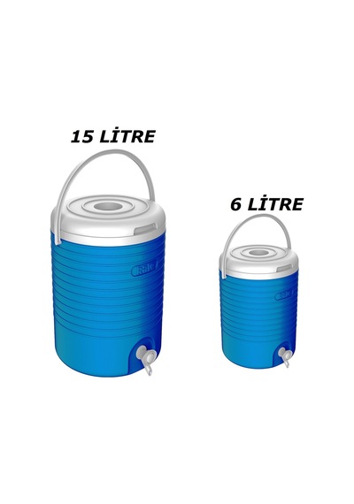 Kale 2'li Musluklu Soğuk Su Termos Piknik Termosu 15+6 Litre