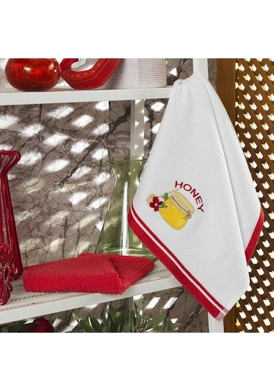 Maxstyle Pamuk Mutfak Havlusu 40x60 Cm 2li Beyaz-mercan Çok Renkli