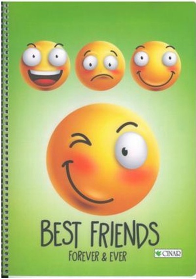 Çınar Best Friend Spiralli Plastik Kapak A4 72 Yp Kareli Yeşil