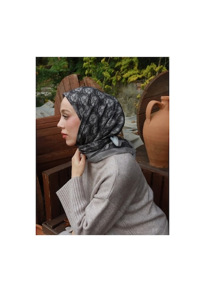 Mentoraly Modakaşmir Lina Pamuk Eşarp - Madalyon Desenli bej