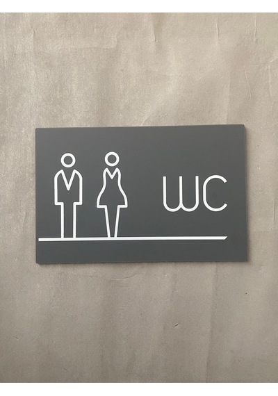 Mat Antrasit Lux Wc Yönlendirme Levhası