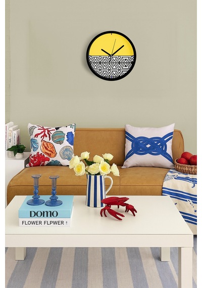 Modern Tasarım Duvar Saati - 30cm - Önü Camlı Siyah Kasa - Sessiz Mekanizma-jh0565 Siyah