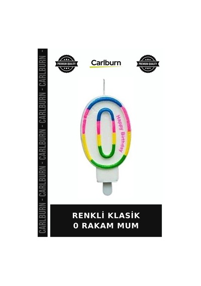 Premium Renkli Klasik 0 Rakam Mum Kutlama Pasta Üstü Kreş Partisi Çok Renkli