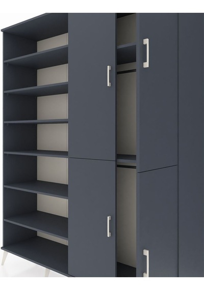 Hyperion Gardrop 8 Raflı 4 Kapaklı 2 Askılı 176x44x221 Antrasit-antrasit Antrasit Hyperion Gardrop 8 Raflı 4 Kapaklı 2 Askılı 176x44x221 Antrasit-antrasit Antrasit