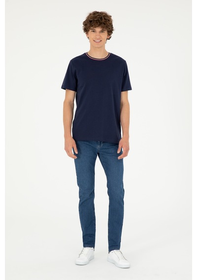 U.S. Polo Assn. Erkek Regular Fit Bisiklet Yaka Lacivert Tişört 50294289-VR033