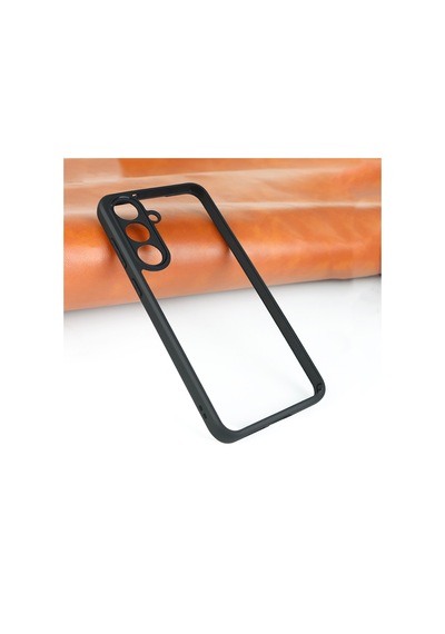 Samsung Galaxy Uyumlu  S25 Fe Kılıf Kamera Korumalı Şeffaf Arka Yüzey Zore New Roll Kapak Siyah