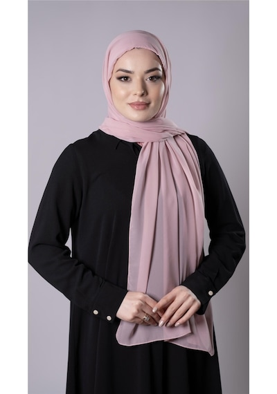 Hürrem Bone Pudra Pratik Hazır Geçmeli Şal Şifon Kumaş Hijab Bone 3009 06