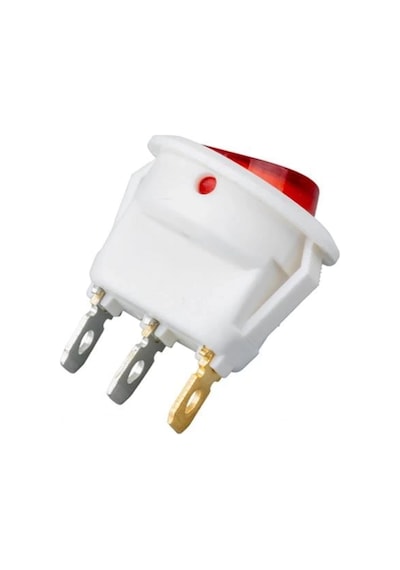 Ic-131b Yuvarlak Işıklı Anahtar On-off 3p Beyaz
