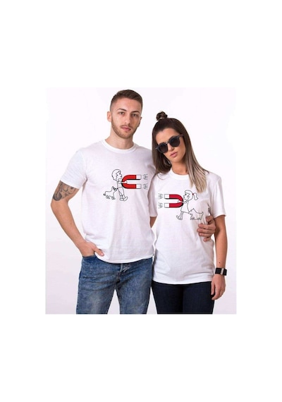 Tshirthane Mıknatıs Çift Sevgili Kombinleri Tshirt Kombini Beyaz