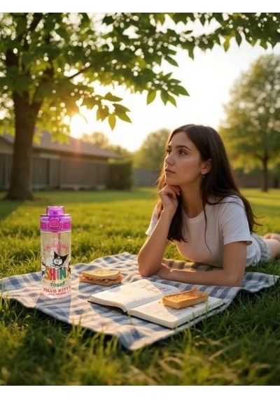 Kuromi Hello Kity Ve Arkadaşları Plastik Matara 500 Ml 3421 Çok Renkli