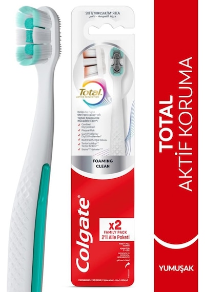 Colgate Total Foaming Clean 1+1 Yumuşak Diş Fırçası