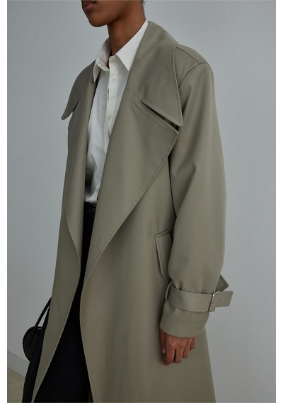 Suud Collection Açık Haki Rowe Gabardin Trençkot