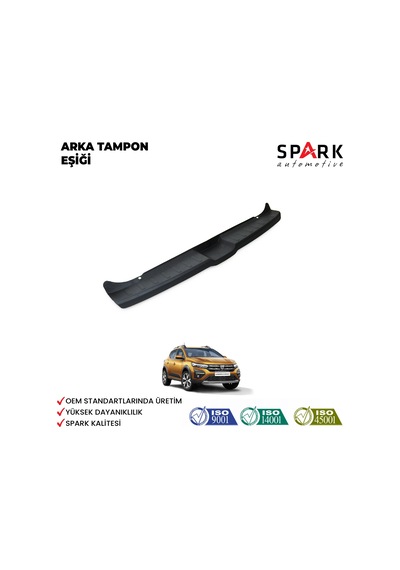 Dacia Sandero 2021- Yılı Ve Sonrası Uyumlu Arka Tampon Eşiği Mat Siyah