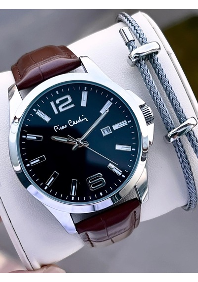 Pierre Cardin Deri Kordon 2 Yıl Garantili 3 Atm Suya Dayanıklı Erkek Kol Saati Ek.800411f11 Gümüş
