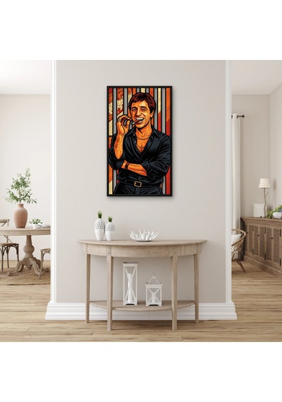 Gülümseyen Gangster Portresi - Metal Tablo - Dec0300 56 X 95 Cm Çok Renkli