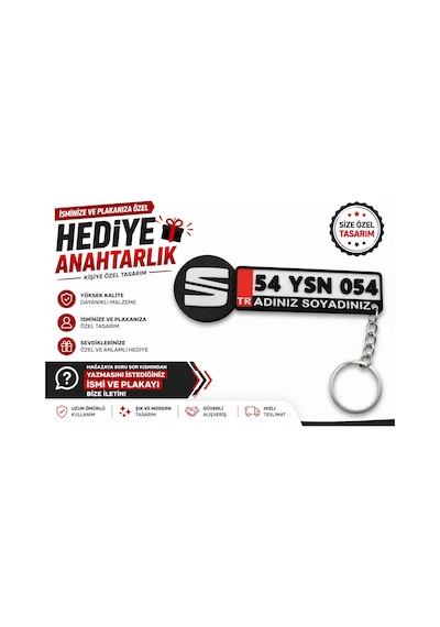 Seat Logolu Ve Plakalı Anahtarlık , Kişiye Özel - Hediyelik Seat Araç Plaka Anahtarlık - Plakalık Şe