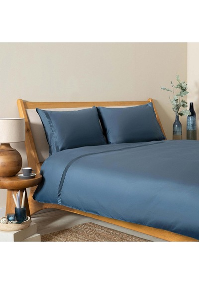Annette %100 Pamuk King Size Nevresim Seti 230x220 Cm Mavi