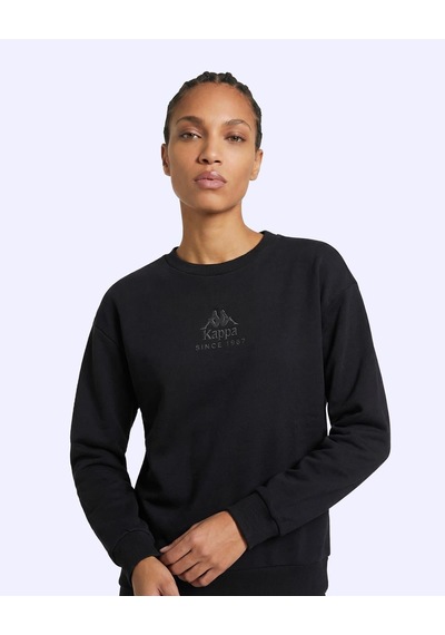 Kappa Milas Crewneck Kadın Siyah Comfort Sweatshirt