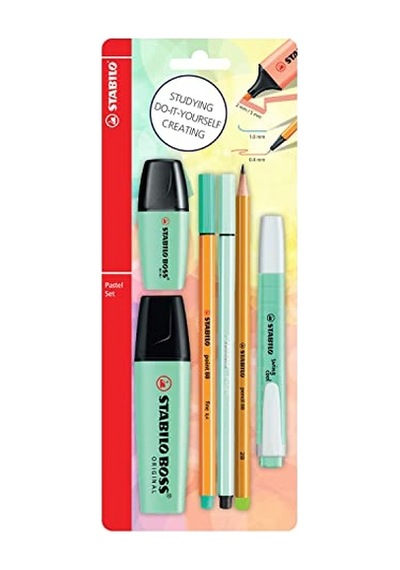 Stabılo - Kalem Seti - Tek Pastel Renk - 6'lı Set - Yeşil 124-Pembe