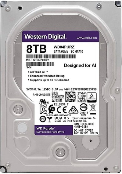 WD Purple WD84PURZ 3.5" 8 TB 5640 RPM SATA 3 HDD