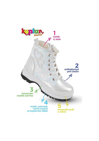 Kaptan Junior Ortopedik İçi Kürklü Kız Çocuk Botu