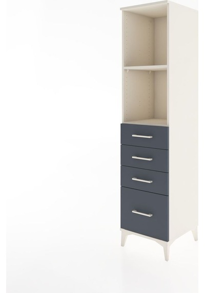 Hyperion Dolap 2 Raflı 4 Çekmeceli 44x44x182 Aytaşı-antrasit Aytaşı