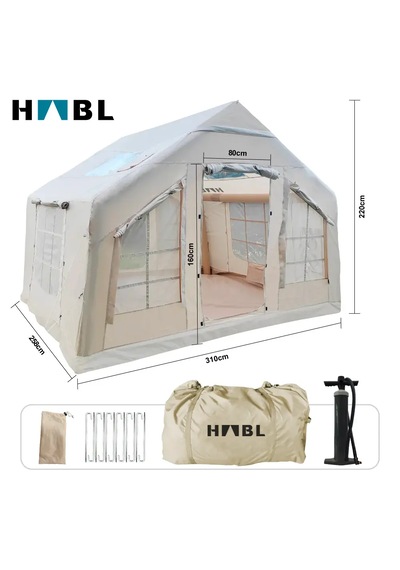 Habl 8 Kişilik 8 m2 4 Mevsim Şişme Çadır 320x250x220 CM - Bej