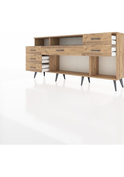 Arges Konsol 2 Raflı 6 Çekmeceli 176x30x83 Çam-antrasit/çam Antrasit/çam Arges Konsol 2 Raflı 6 Çekmeceli 176x30x83 Çam-antrasit/çam Antrasit/çam