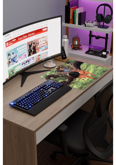 Mononoke Hime Anime V4 - 48x40 Xl Gaming Kauçuk Kaymaz Taban Mouse Pad Fare Altlığı