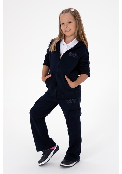 U.S. Polo Assn. Kız Çocuk Lacivert Kapüşonlu Fermuarlı Basic Sweatshirt 50316837-VR033 U.S. Polo Assn. Kız Çocuk Lacivert Kapüşonlu Fermuarlı Basic Sweatshirt 50316837-VR033