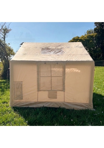 Yek Outdoor 6-8 Kişilik 4 Mevsim Soba/vebasto Çıkışlı 420d Oxford Şişme Kamp Çadırı Pompalı, 300x240x215 Cm Krem