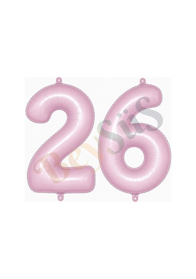 26 Rakam Folyo Balon Pembe Rengi 76 Cm