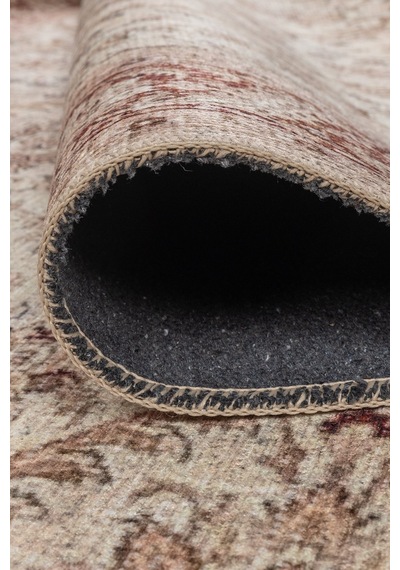 Artloop Folk Krem Vintage Çiçek Motifli Klasik Desenli Dokuma Tabanlı Şönil Halı Al 583 Krem Çiçek Motifli