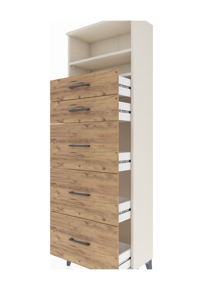 Arges Dolap 2 Raflı 5 Çekmeceli 60x30x182 Aytaşı-çam Aytaşı