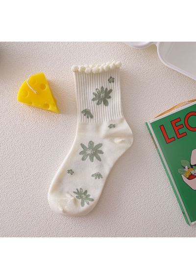 Hitit Socks Kadın 5 Çift Premium Kabartma Desenli Çiçek Ve Çi... Çok Renkli