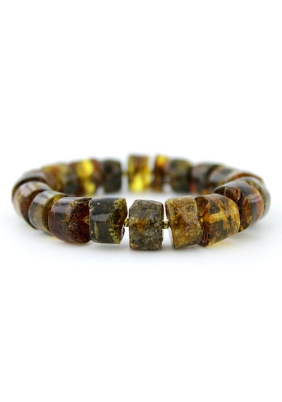 Kehribar Bileklik Amorf Tasarım Ambergold Blk23-139 Çok Renkli