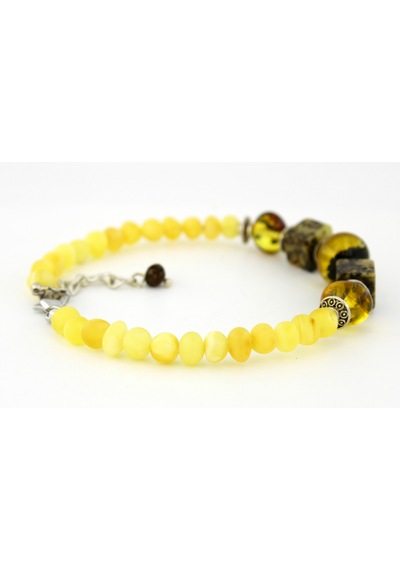 Kehribar Bayan Bileklik Özel Tasarım Ambergold Blk23-69 Çok Renkli