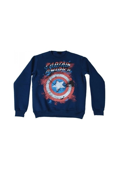 Captain America No:3 Sweatshirt Mavi Çok Renkli